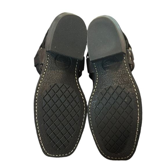 Frye Vintage Smoke Black Leather Square Toe Ankle Harness Boot Size 6 - Picture 8 of 11